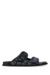 Valentino Garavani Men Blue Toile Iconographe Slippers