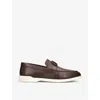 Valentino Almond Toe Slip On With Studded Heel In Brown