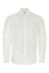 Valentino Tailored Poplin Shirt With Button Accents In Multicolor
