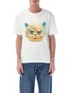 Valentino Cotton T-shirt With Le Chat De La Maison Print In White