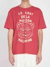 Valentino Garavani T-shirt With Le Chat De La Maison Print In Red