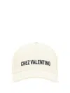 Valentino Garavani Ivory Cotton Baseball Cap With Adjustable Embroidered Logo In Multicolor