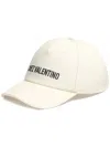Valentino Garavani Ivory Cotton Baseball Cap With Adjustable Embroidered Logo In Multicolor