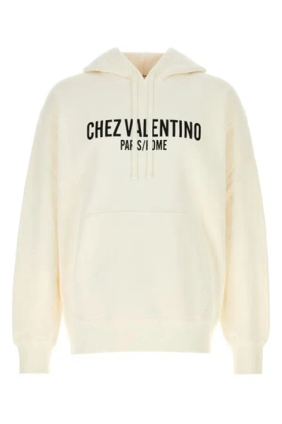 パーカー・フーディ Valentino Garavani Ivory Cotton Sweatshirt Valentino Garavani Ivory Cotton Sweatshirt – LOZURI®