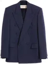 Valentino Wool Gabardine Jacket In Blue