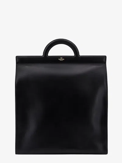 Valentino Garavani Men Leather Handbag With Frontal Logo Print