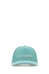 Valentino Light Blue Cotton Baseball Cap In Blue