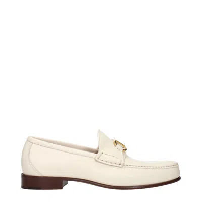 Valentino Garavani Men's Moccasins Beige/ivory Leather In -, -