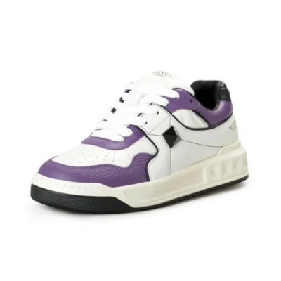 Pre-owned Valentino Garavani Men's One Stud Low Leather Fashion Athletic Sneakers Shoes In White