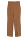 Valentino Pleated Cuffed Nylon Trousers With Side And Back Pockets In Brown