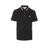 Valentino Garavani Black Polo Shirt With Classic Bicolor Collar And Logo Patch On The Front In Cotto