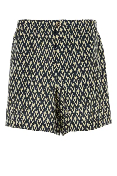 VALENTINO VALENTINO GARAVANI MEN PRINTED LINEN BERMUDA SHORTS