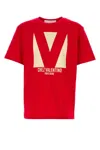 Valentino Crewneck Graphic Print T-shirt Logo In Red