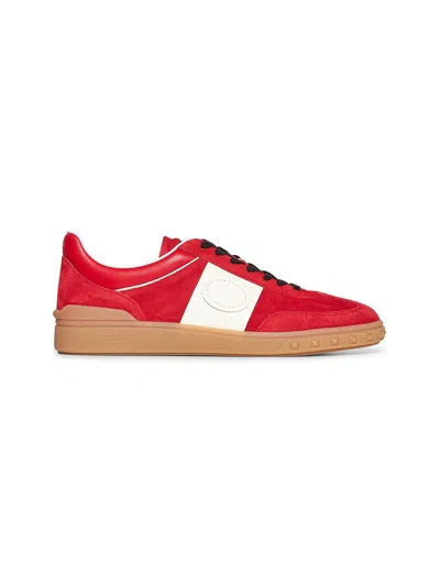 Valentino Garavani Men Red Suede Upvillage Sneakers