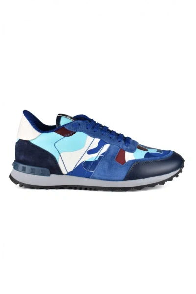 Valentino Garavani Men Rockrunner Sneakers In Blue