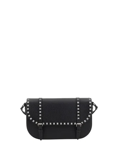 Valentino Garavani Men Rockstud Messenger Shoulder Bag In Black