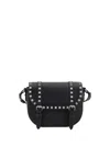 Valentino Garavani Men Rockstud Messenger Small Shoulder Bag In Black