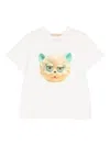 Valentino Cotton T-shirt With Le Chat De La Maison Print In White