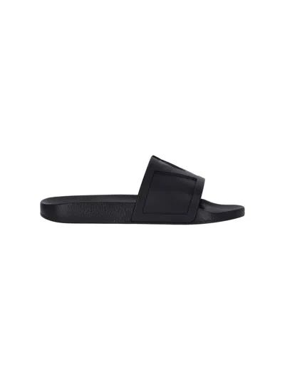 Valentino Garavani Men's Rubber Sandals In Black