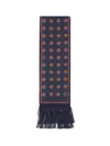 Valentino Modern Silk Scarf Featuring Geometric Pattern In Blue