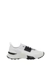 Valentino True Act Low Top Trainer In Mesh And Rubberised Fabric In White