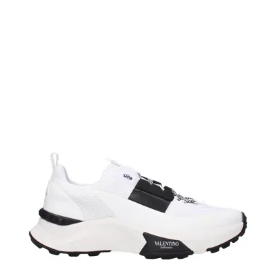 Valentino Garavani Two-tone Fabric And Mesh True Act Sneakers In White