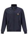Valentino High Collar Bomber Jacket With Side Pockets In Blue