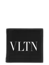Valentino Garavani Men Black Leather Vltn Wallet In Black