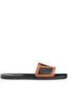 Valentino Garavani Men Viva Superstar Leather Slides In Multicolor