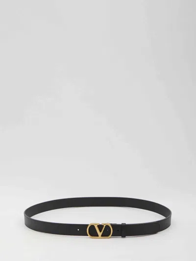 Valentino Garavani Men Vlogo Belt In Black