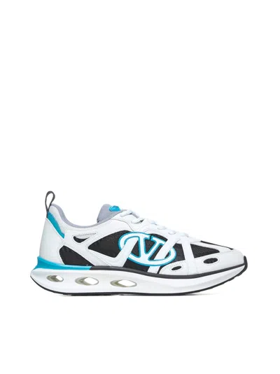 Valentino Garavani Men Vlogo Easyjog Leather And Mesh Sneakers