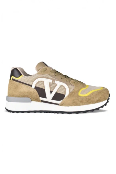 Valentino Garavani Men's Low Top Sneakers In Beige Mult