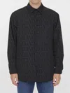 Valentino Monogram-jacquard Cotton Shirt In Black