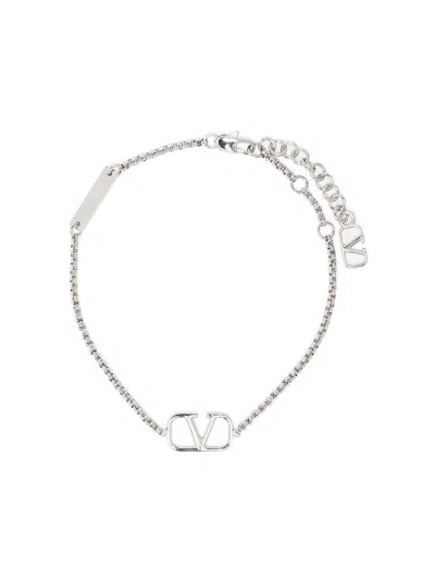 Valentino Garavani Valentino Vlogo Signature Chain In Palladium
