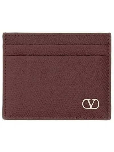 Valentino Garavani Men "vlogo Signature" Card Holder In Brown