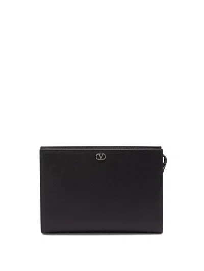 Valentino Garavani Men `vlogo Signature` Leather Pouch