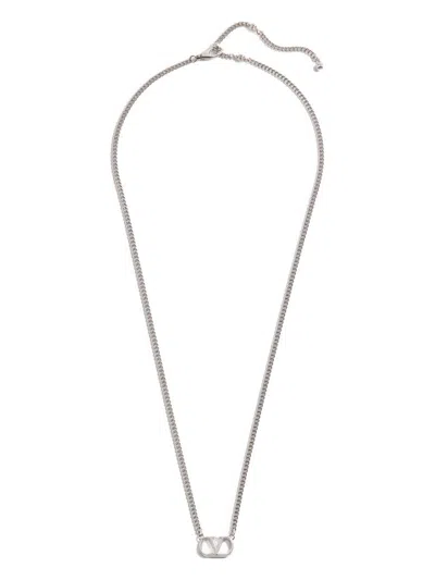 Valentino Garavani Men Vlogo Signature Necklace In Metallic