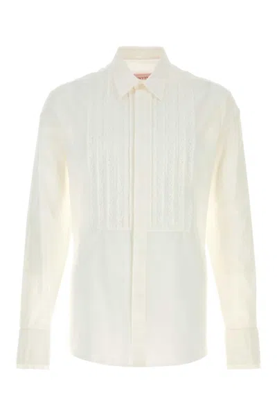Valentino Garavani Men White Cotton Shirt