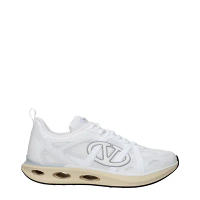 Valentino Garavani White Leather And Fabric Vlogo Easyjog Sneakers