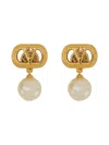 Valentino Garavani Metal And Swarovski® Pearl Ovalette Earrings