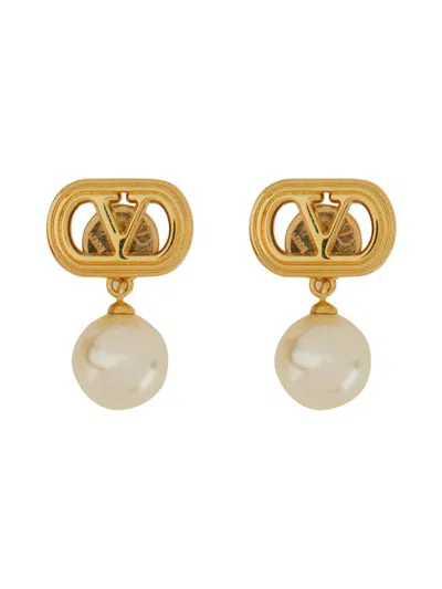 Valentino Garavani Metal And Swarovski® Pearl Ovalette Earrings