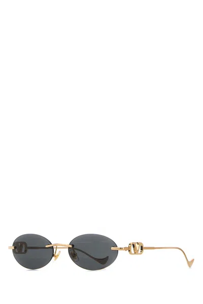 Valentino Garavani Metal Frame Sunglasses For Women In Gold