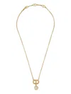 Valentino Garavani Metal "ovalette" Necklace With Swarovskipearl In Gold