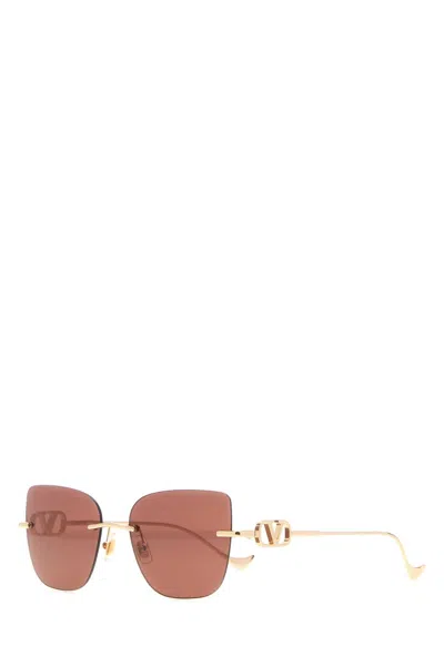 Valentino Garavani Metal Sunglasses In Brown
