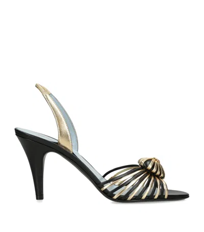 Valentino Garavani Coeur Royal 85 Embellished Leather Sandals In Animal Print