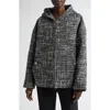 Valentino Mossi Mélange Tweed Jacket In Nero/grigio Medio/bianco