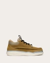 Valentino Mid-top Runboot Split Leather Sneaker In Beige/new Chinos/black