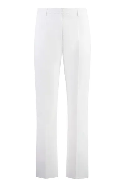 Valentino Low-rise Cotton Slim Pants In White
