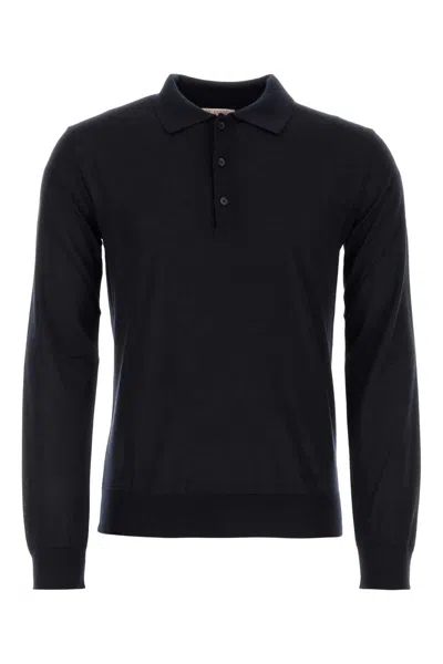 Valentino Garavani Midnight Blue Cashmere Blend Polo Shirt