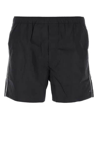 Valentino Elastic Waistband Nylon Swim Shorts In Blue
